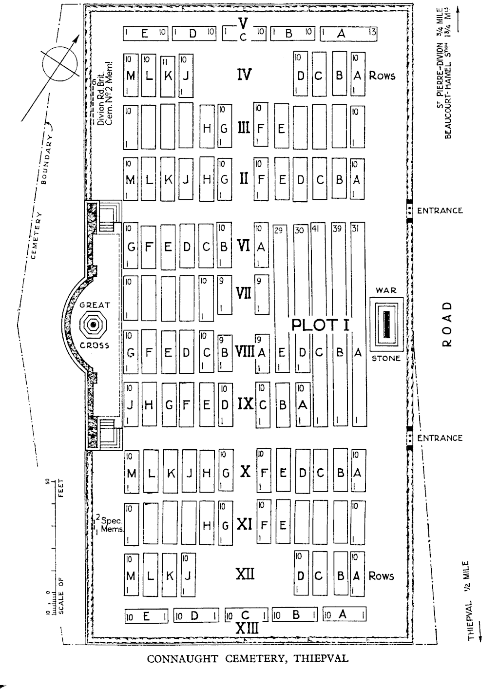 Original plan for Connaught cemetery