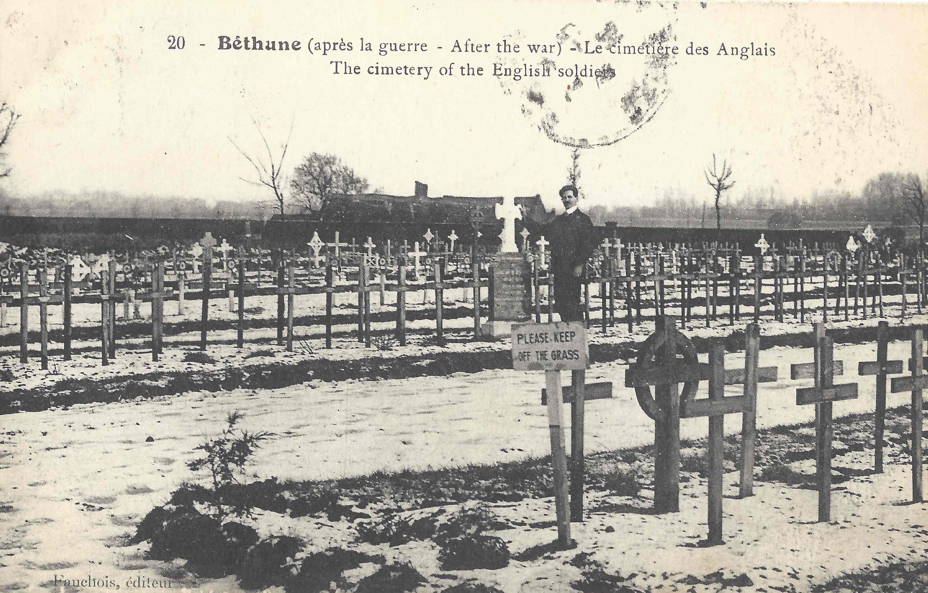 Original wartime cemetery at Bethune